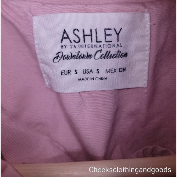 Ashley Pink Floral Embroidered Boho Cotton Utility Jacket size SMALL - Picture 5 of 6
